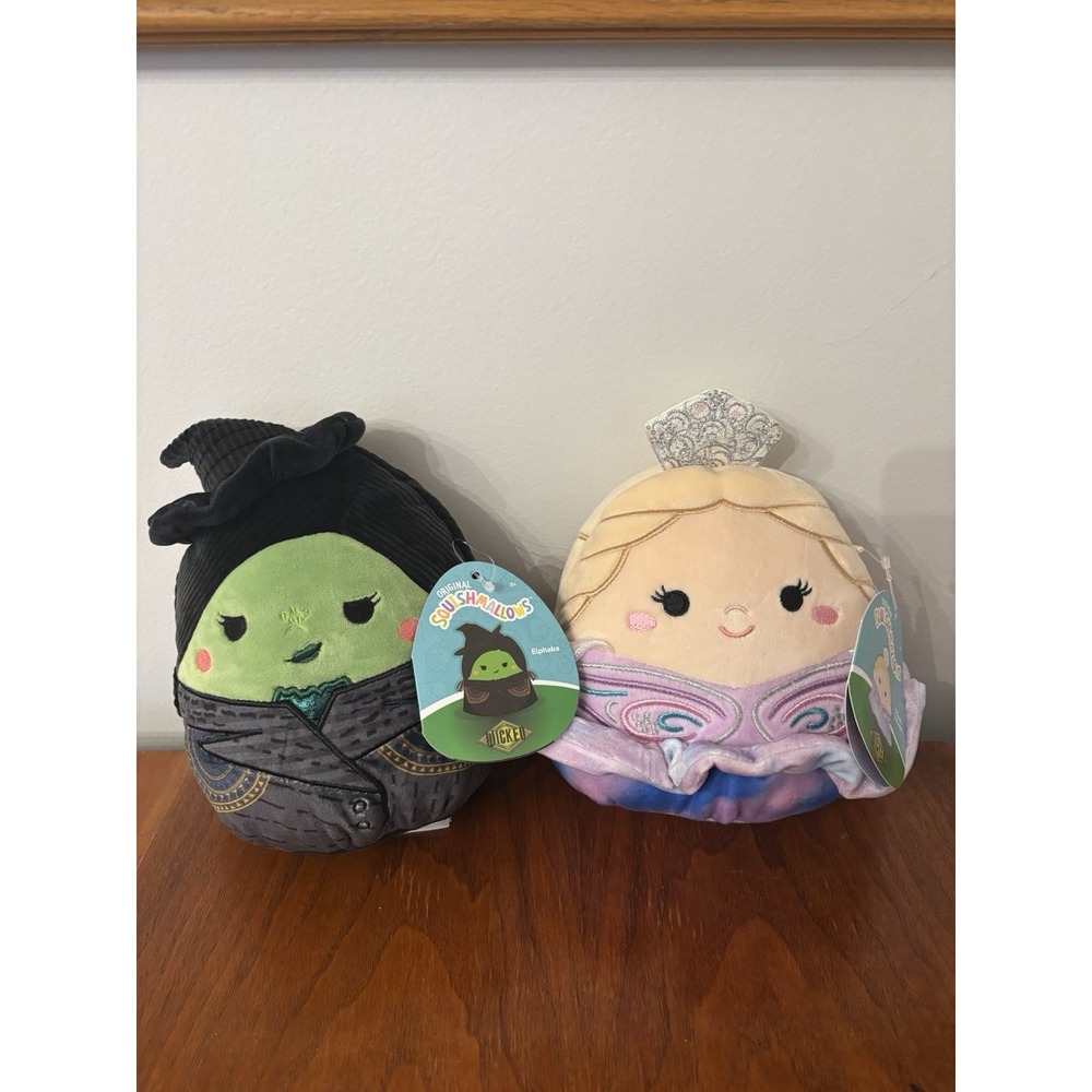 Wicked Glinda Upland & Elphaba Squishmallows 6.5" Brand New With Tags